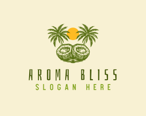 Calm Coconut Tree  logo design