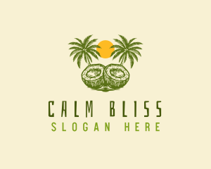 Calm Coconut Tree  logo design