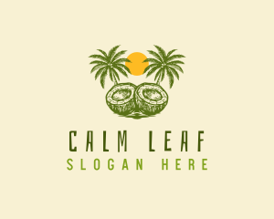 Calm Coconut Tree  logo design