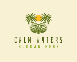 Calm Coconut Tree  logo design