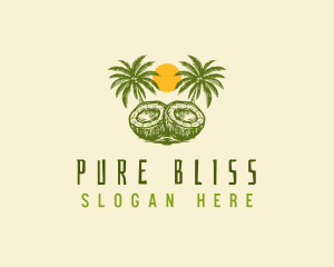 Calm Coconut Tree  logo design