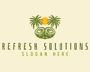 Calm Coconut Tree  logo design