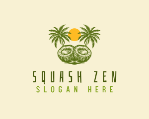 Calm Coconut Tree  logo design