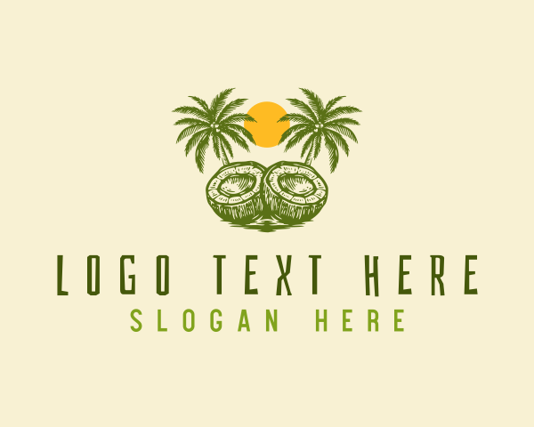 Coconut Shell logo example 3