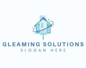 House Squeegee Cleaner logo design