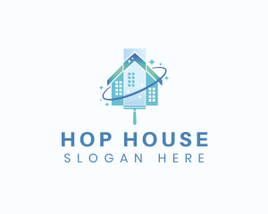 House Squeegee Cleaner logo design