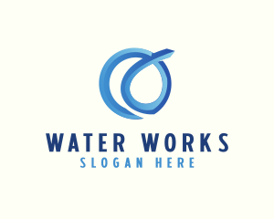 Water Fluid Loop logo design