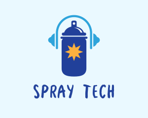 Spray Paint Headphone logo design