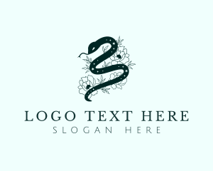 Snake Botanical Floral logo