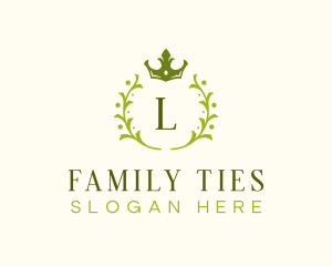 Luxury Crown Wreath logo design