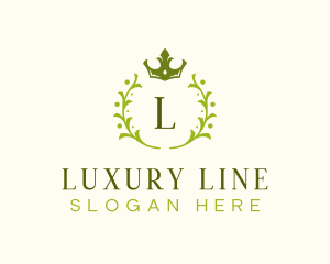 Luxury Crown Wreath logo design