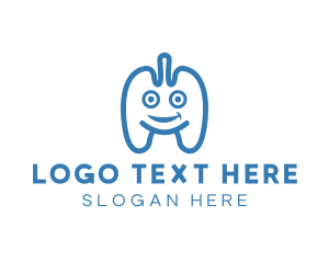 Oxygen - Happy Lung Organ logo design
