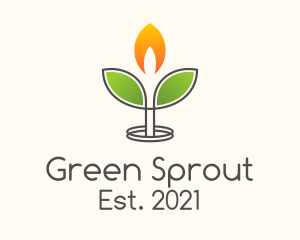 Sprout Candle Plant logo design