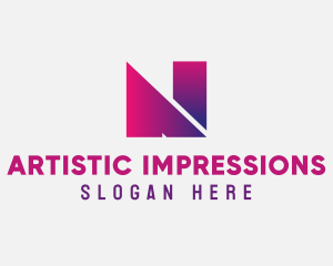 Gradient Letter N logo design