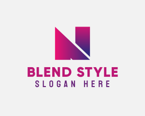 Gradient Letter N logo design