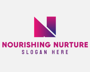 Gradient Letter N logo design