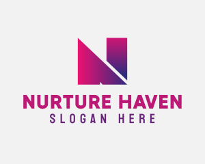 Gradient Letter N logo design