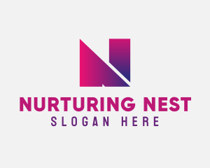 Gradient Letter N logo design