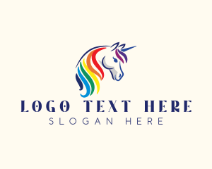 Unicorn Rainbow Horse logo