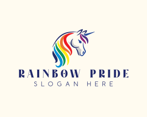 Unicorn Rainbow Horse logo design