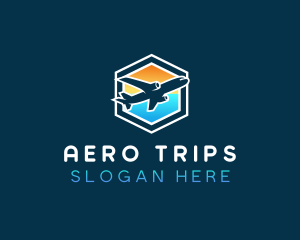 Airplane Vacation Trip logo design