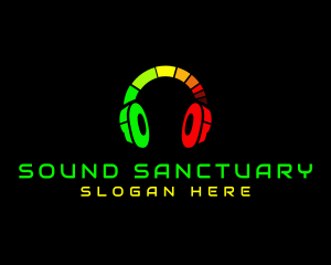 DJ Headset Sound Rave logo design