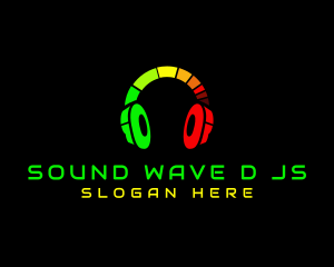 DJ Headset Sound Rave logo design