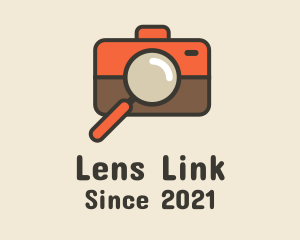 Camera Magnifying Lens logo design