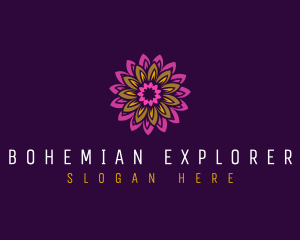 Bohemian Mandala Petal  logo design