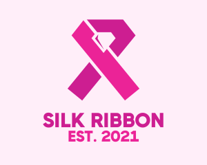 Pink Diamond Ribbon logo design