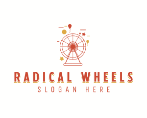 Amusement Park Ferris Wheel logo design