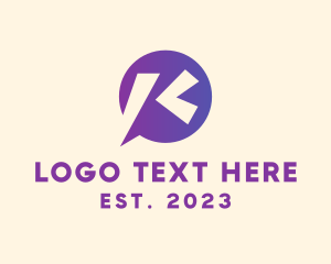 Chat Bubble Letter K  logo