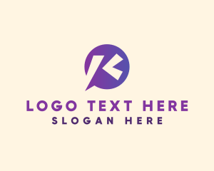 Chat Bubble Letter K  logo