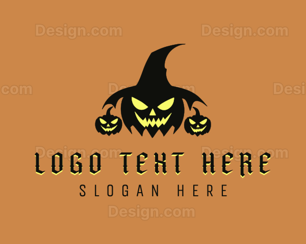 Scary Pumpkin Halloween Logo