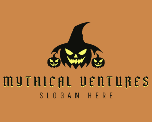 Scary Pumpkin Halloween Logo