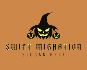 Scary Pumpkin Halloween Logo