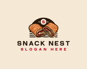 Pepperoni Roll Sandwich logo design