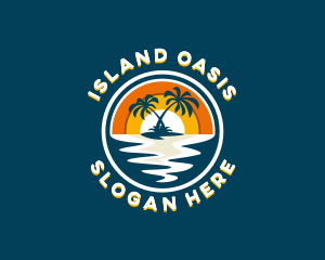 Island Vacation Beach logo design