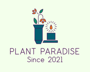 Plant Candle Decoration logo design