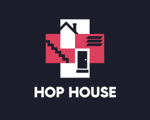 House Stairway Construction logo design