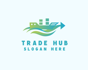 Cargo Ship Arrow logo design