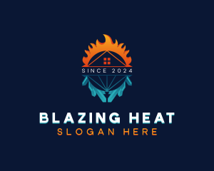 Ventilation Heating Temperature logo design