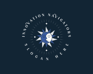 Mystical Moon Sun logo design