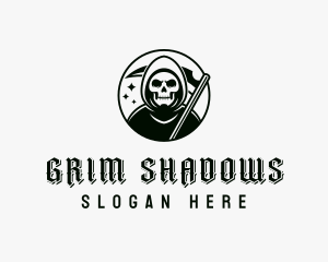 Grim Reaper Scythe logo design