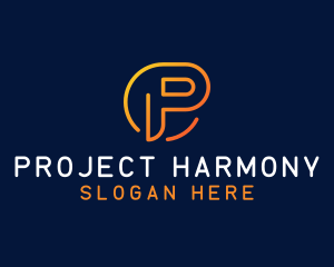 Modern Linear Letter P logo