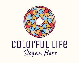 Festive Round Stained Glass logo