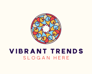 Festive Round Stained Glass logo