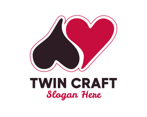 Twin Hearts Valentine  logo design