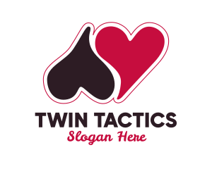 Twin Hearts Valentine  logo design