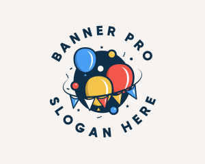 Party Balloon Banner logo design